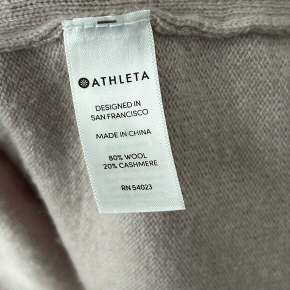 Athleta Finale Wool Cashmere Convertible Sweater Size Large Dove Pink Knit Women - Picture 10 of 11